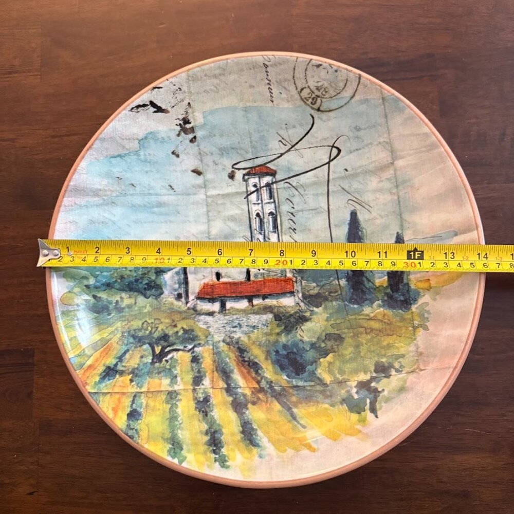 WILLIAMS SONOMA BOWL MARC LACAZE PAYSAGE 2008 Large Bowl Italy Landscape 14" - Picture 4 of 7